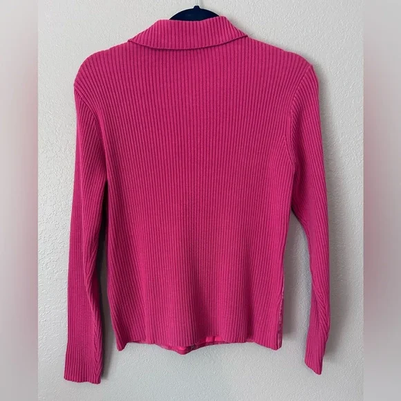 Escapade Studded Suede Knit Pink Jacket Sweater Size M - Picture 8 of 15